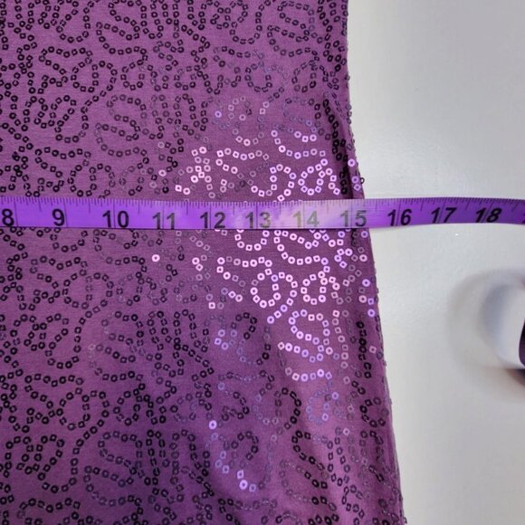 Purple Sleeveless Sequin Shift Dress  Size M   L - Picture 8 of 8